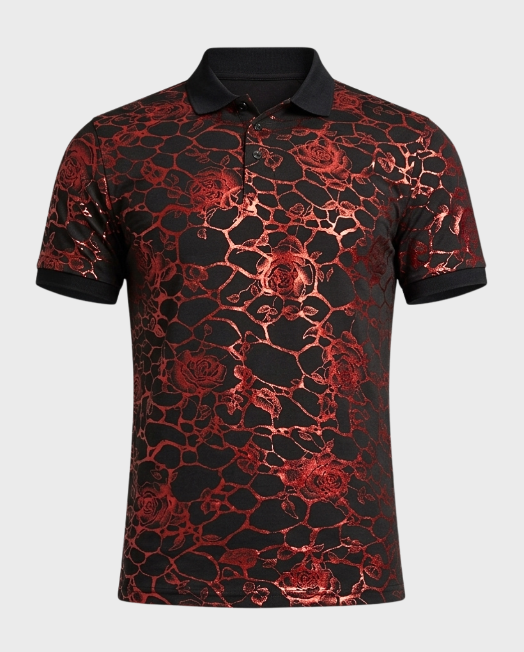 Polo Print Metalizado Contrast
