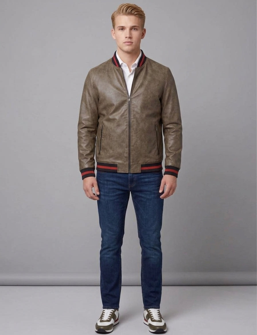 Chamarra Bomber Detalle Contraste