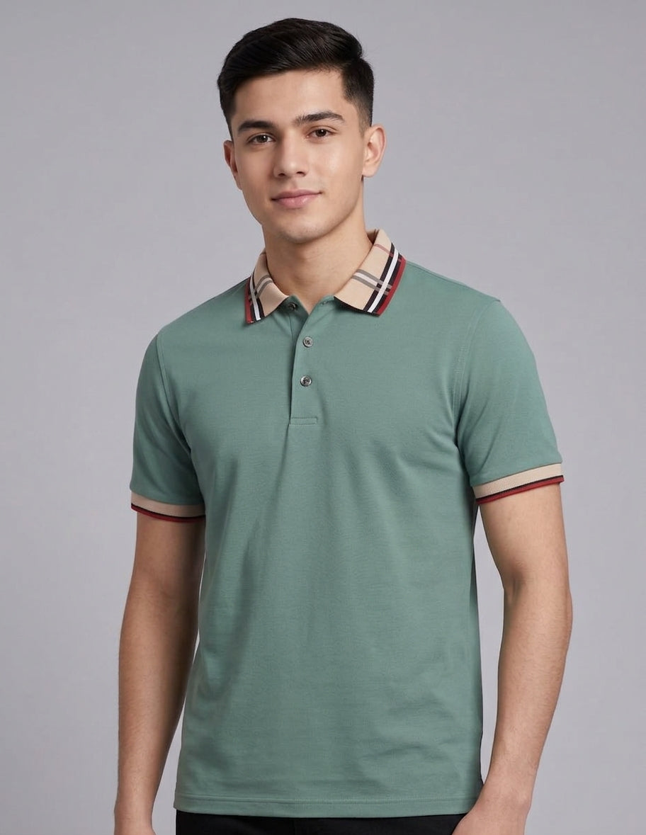 Playera Polo Detalles Tartán