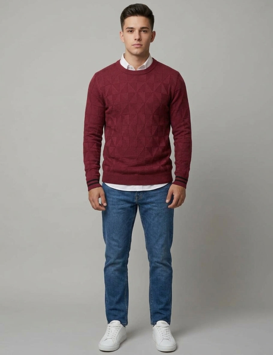 Suéter Burgundy Triángulos