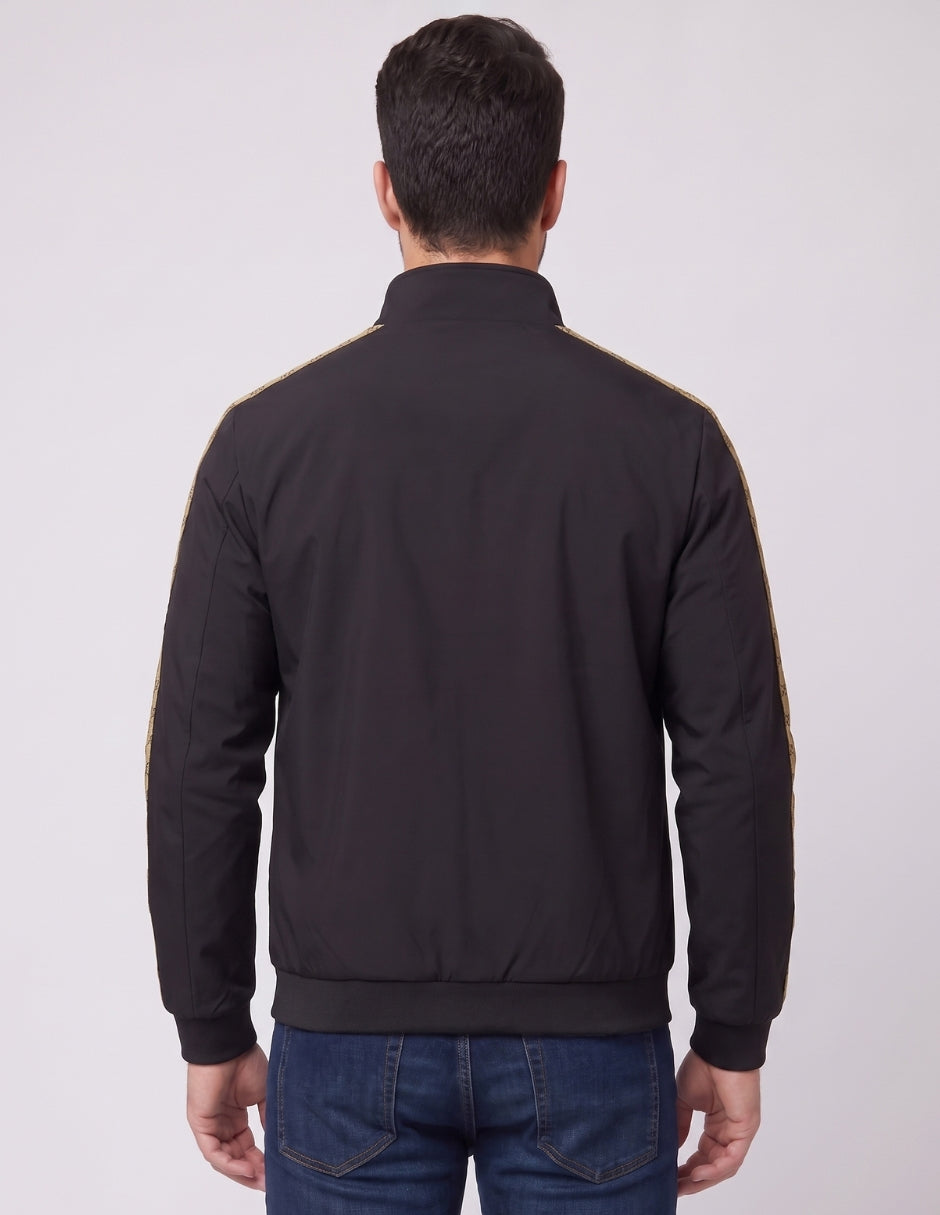 Chamarra Zip con Detalle en Mangas