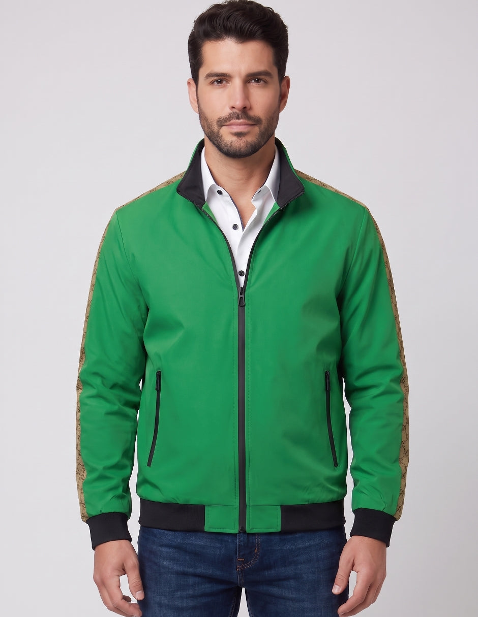 Chamarra Zip con Detalle en Mangas