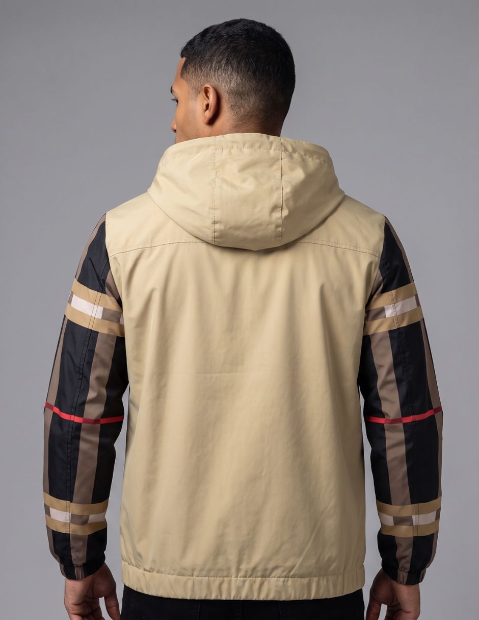 Chamarra Beige Cuadros