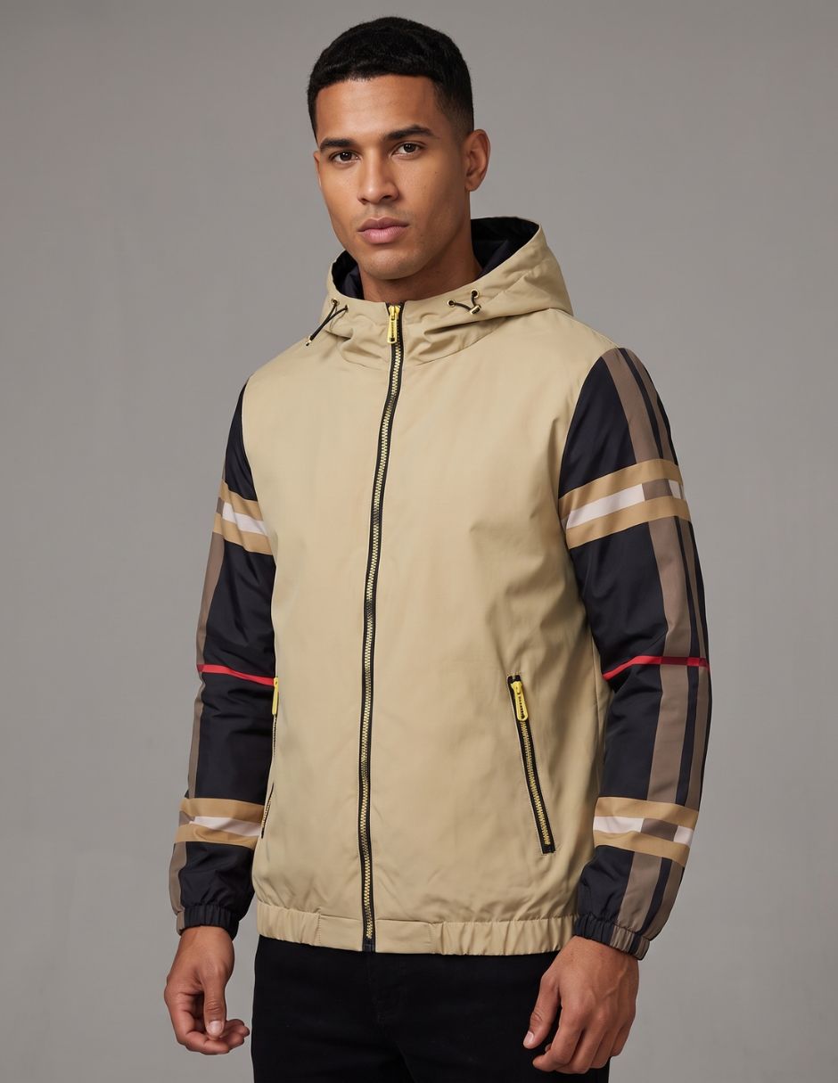Chamarra Beige Cuadros