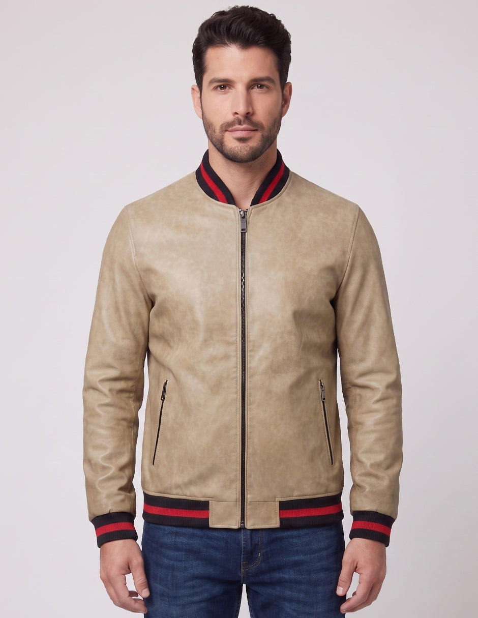 Chamarra Bomber Detalle Contraste
