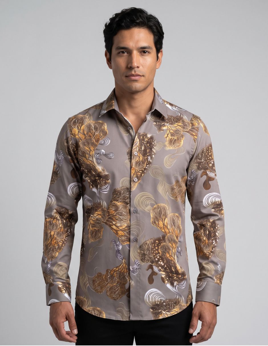 Camisa Fluida Detalles Metalizados