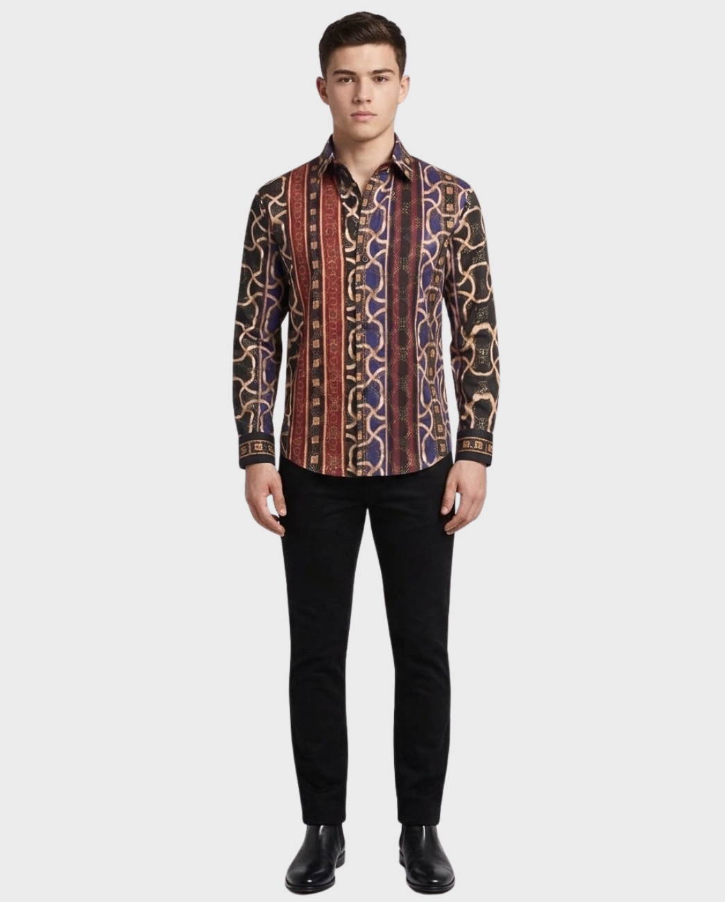 Camisa Satinada Estilo Baroque
