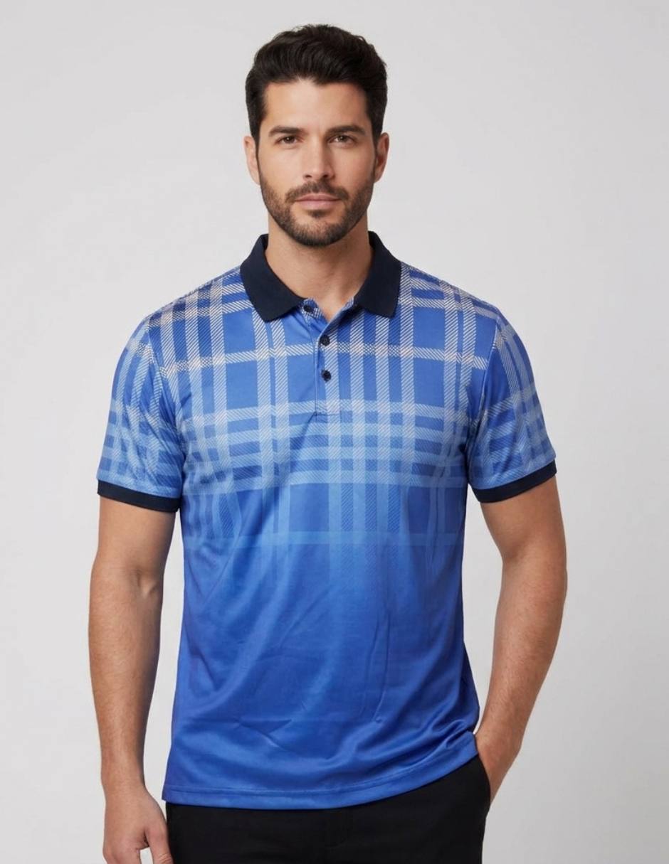 Playera Polo Cuadros Degradados