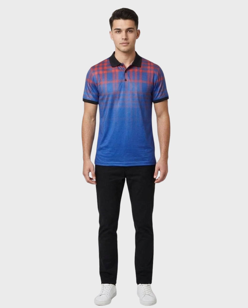 Playera Polo Cuadros Degradados