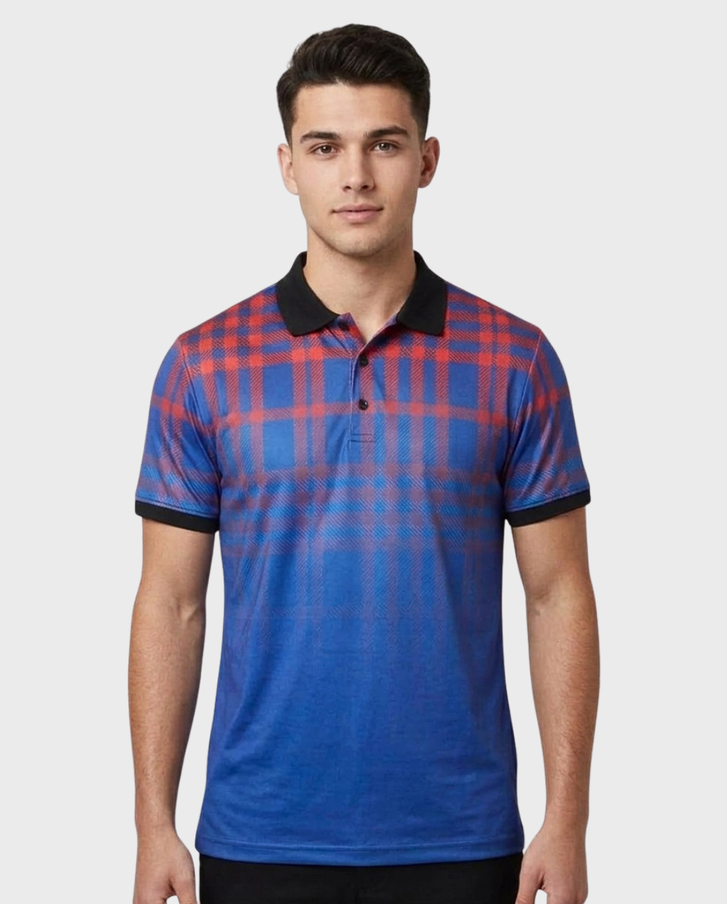 Playera Polo Cuadros Degradados