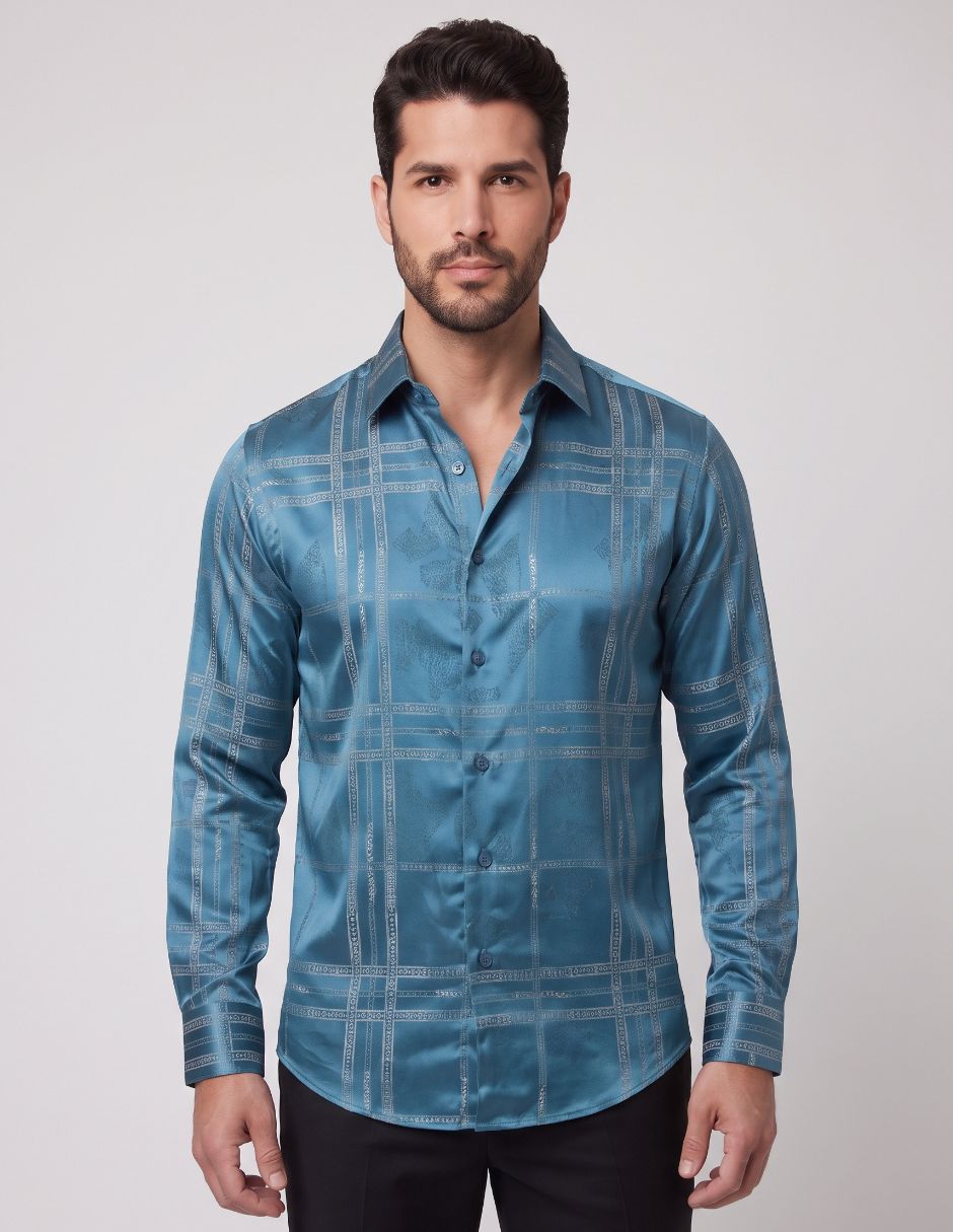 Camisa Cuadros Metalizados
