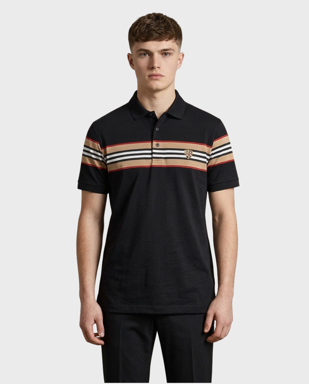 Playera Polo Franjas Contraste