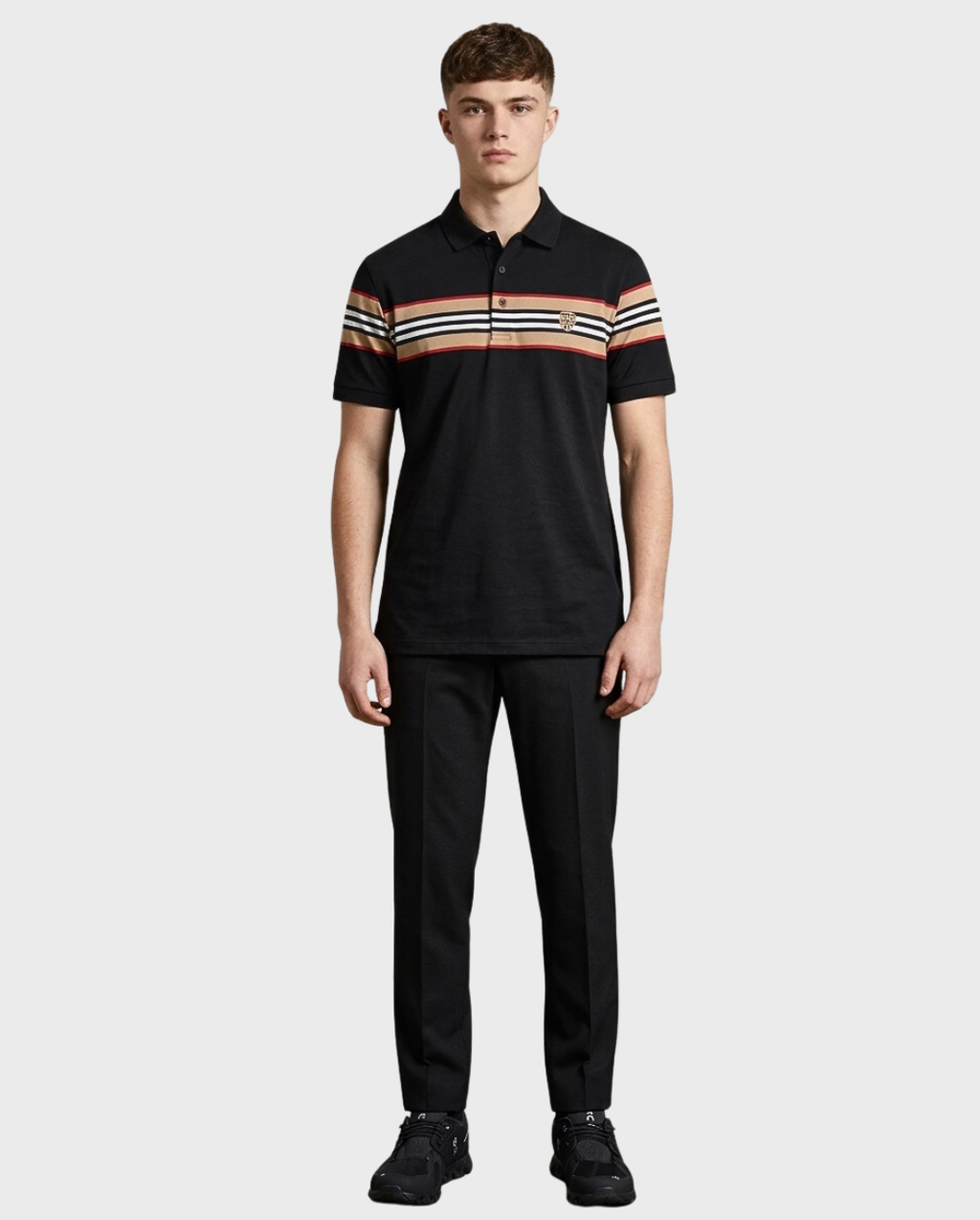 Playera Polo Franjas Contraste