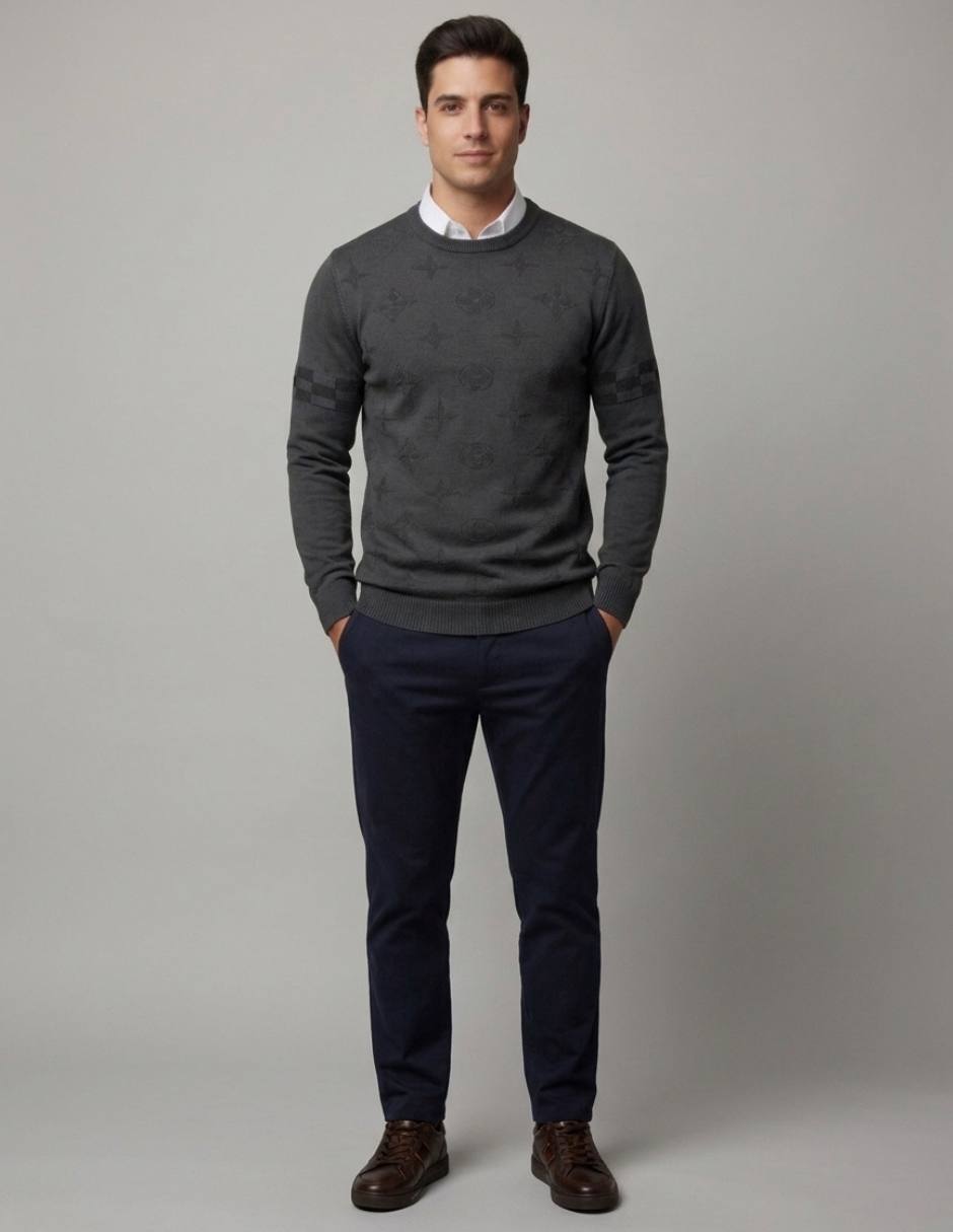 Suéter Punto Jacquard Monograma