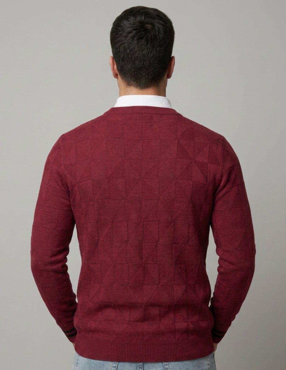 Suéter Burgundy Triángulos