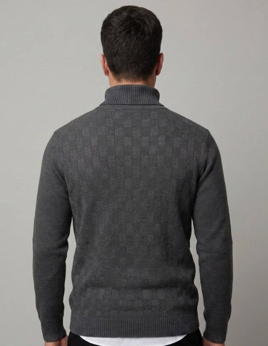 Suéter Punto Cuello Alto con Textura