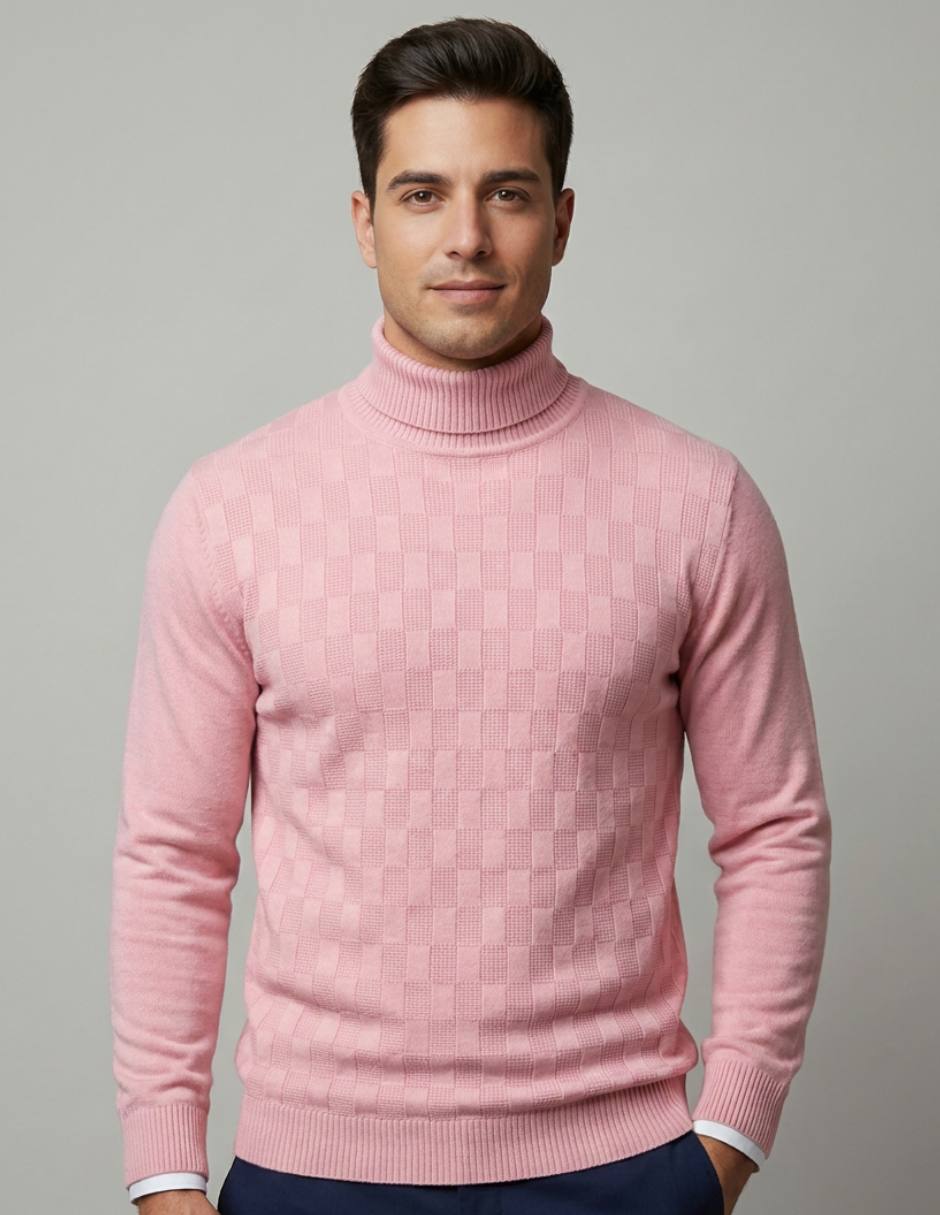 Suéter Punto Cuello Alto con Textura