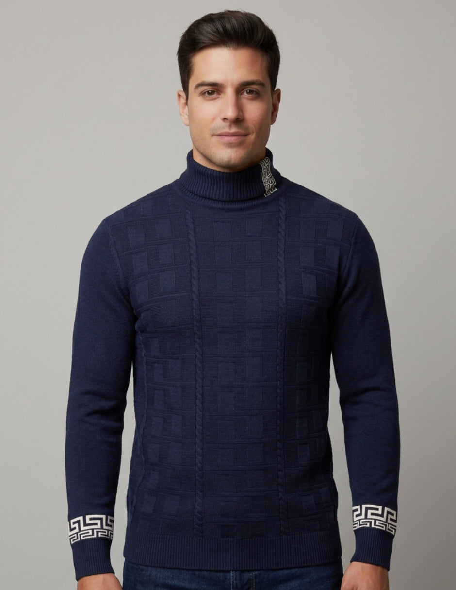 Suéter Turtleneck Trazos Geométricos