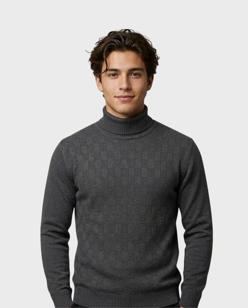 Suéter Punto Cuello Alto con Textura