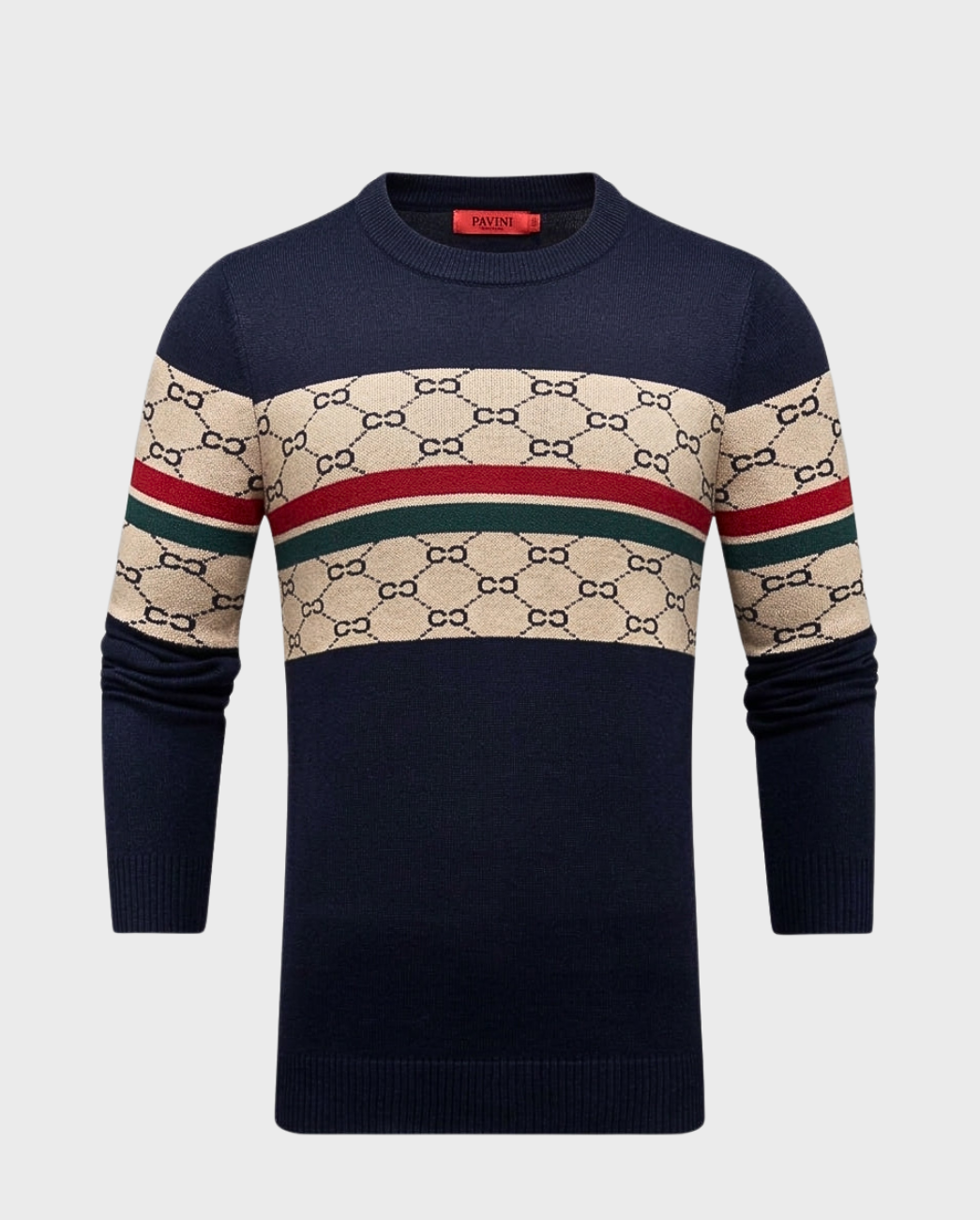 Suéter Combinado en Jacquard y Canalé