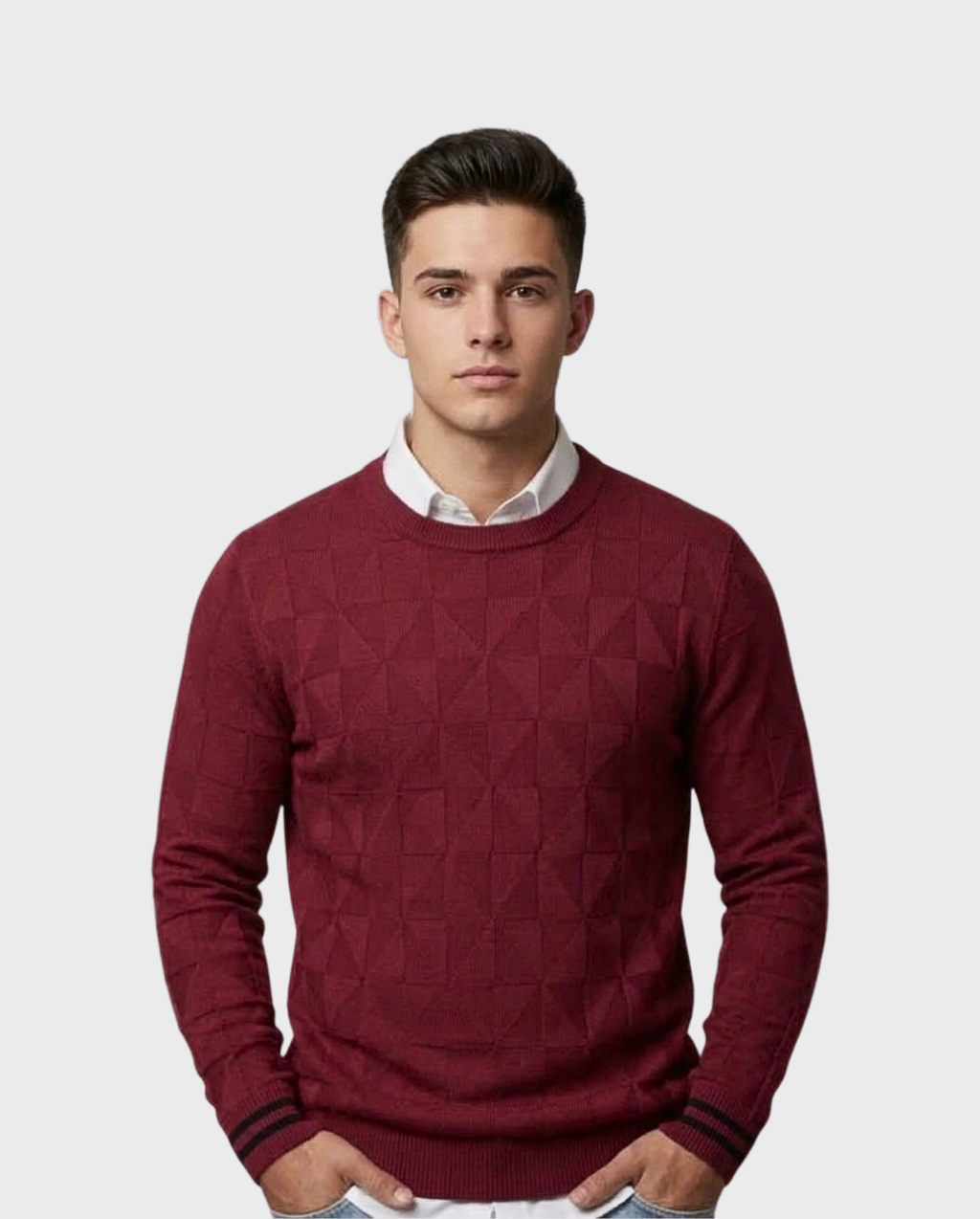 Suéter Burgundy Triángulos