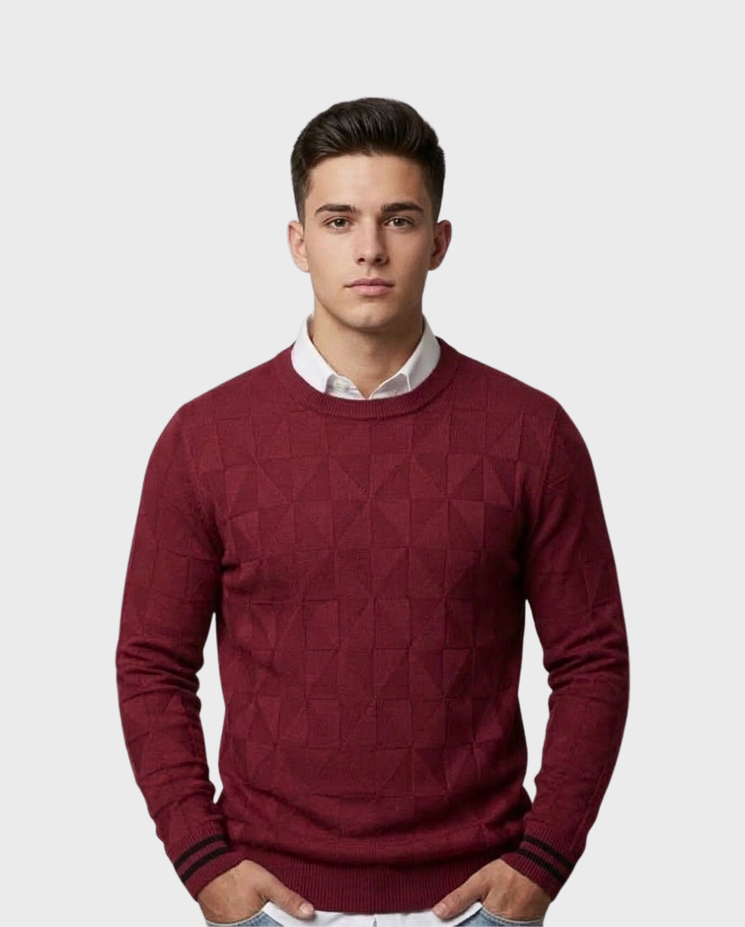 Suéter Burgundy Triángulos