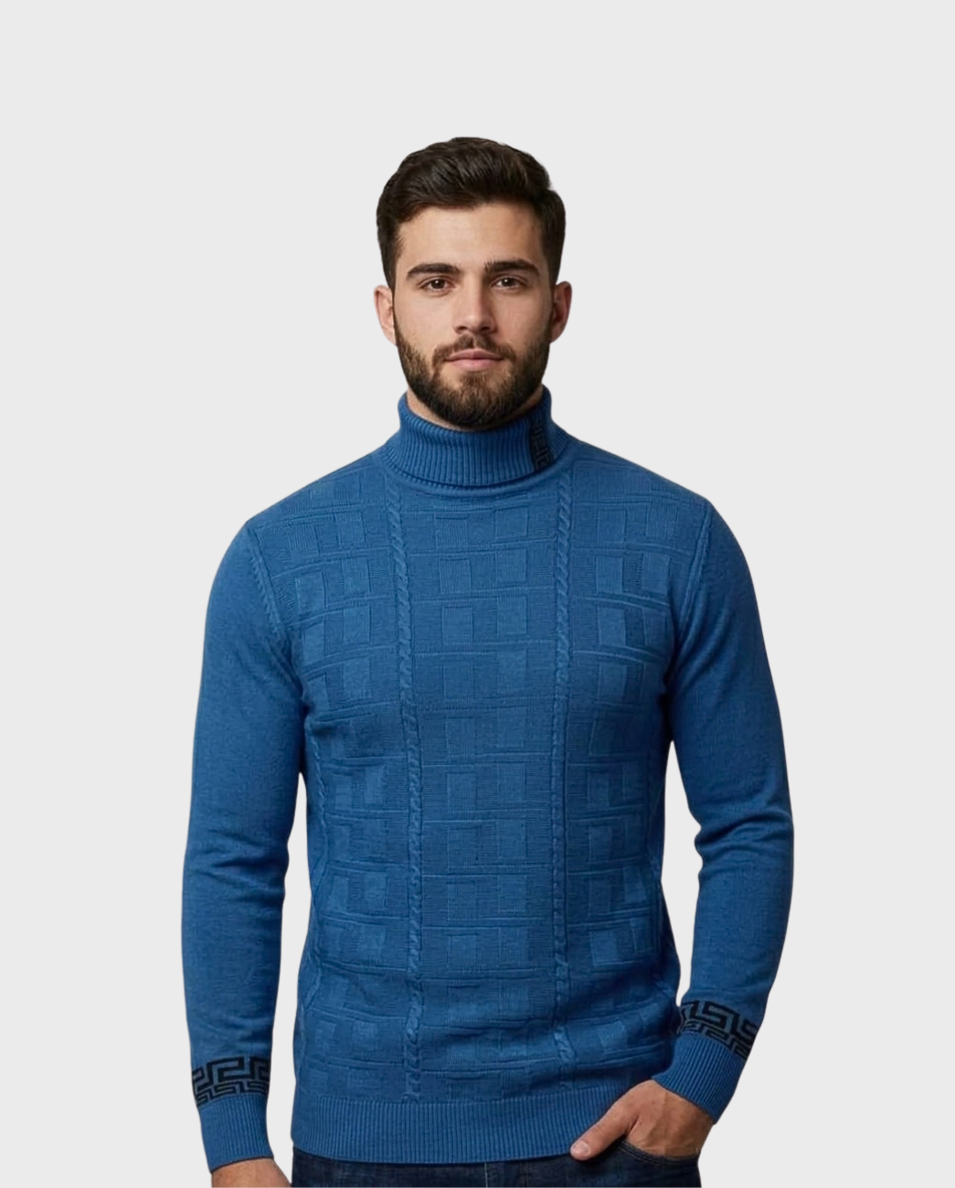 Suéter Turtleneck Trazos Geométricos