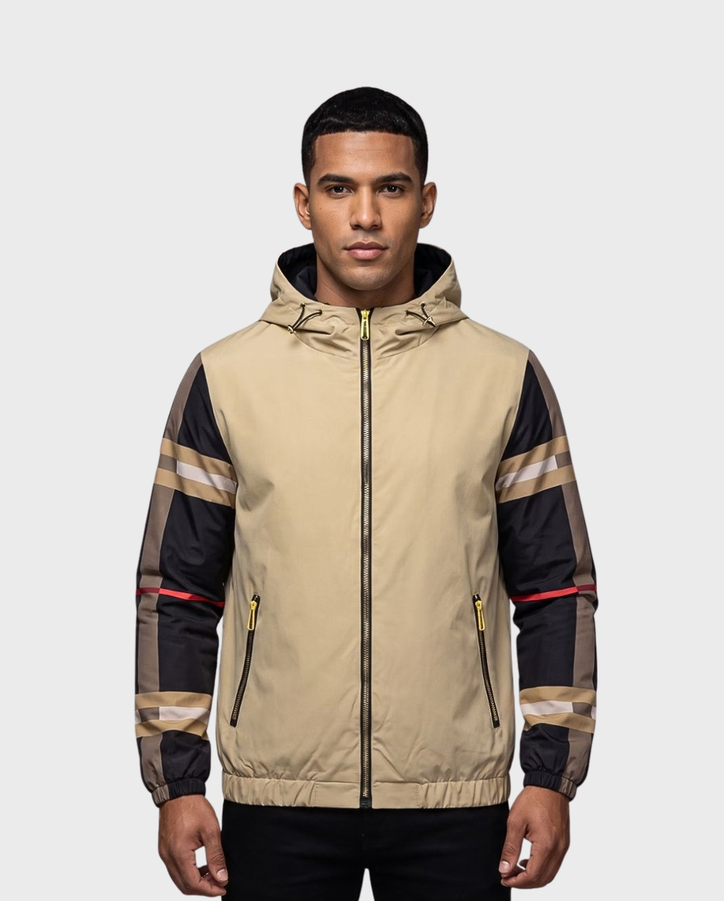 Chamarra Beige Cuadros