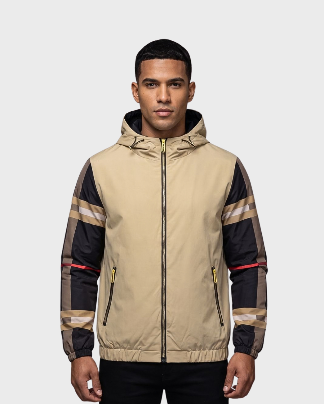 Chamarra Beige Cuadros