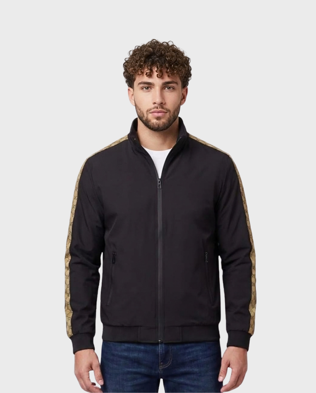 Chamarra Zip con Detalle en Mangas