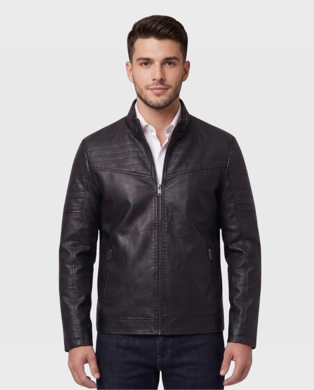 Cazadora Biker Efecto Piel