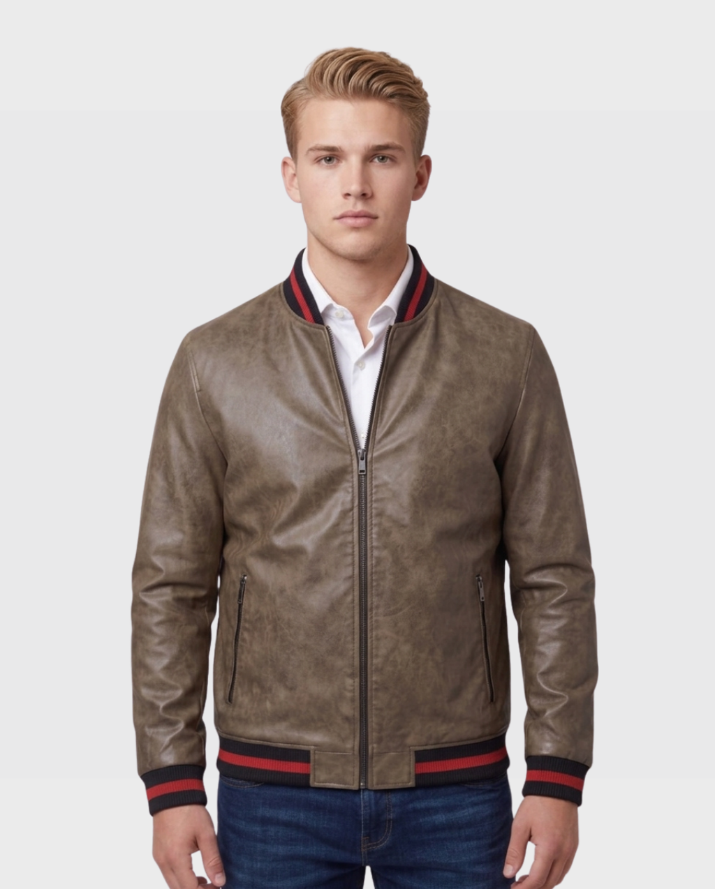 Chamarra Bomber Detalle Contraste