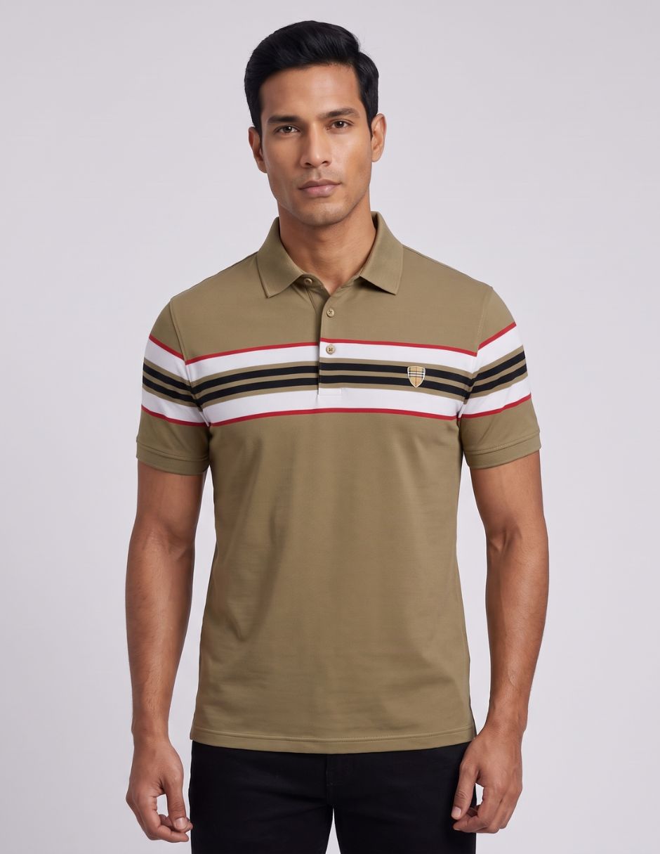 Playera Polo Franjas Contraste